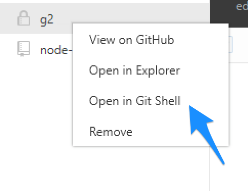 GitHub Desktop Windows: Open in Git Shell